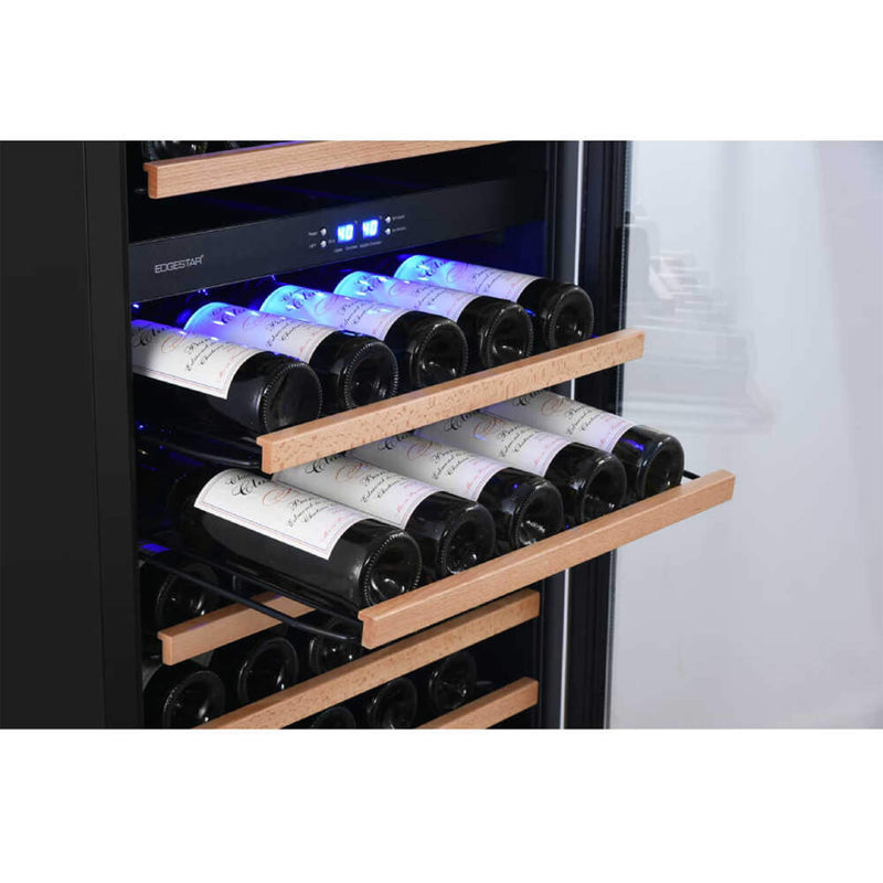 Edgestar 142 Bottle Built-In Dual Zone Double Door Wine Cooler With Door Lock, 24" [CWR1553DD] (SAK30742)