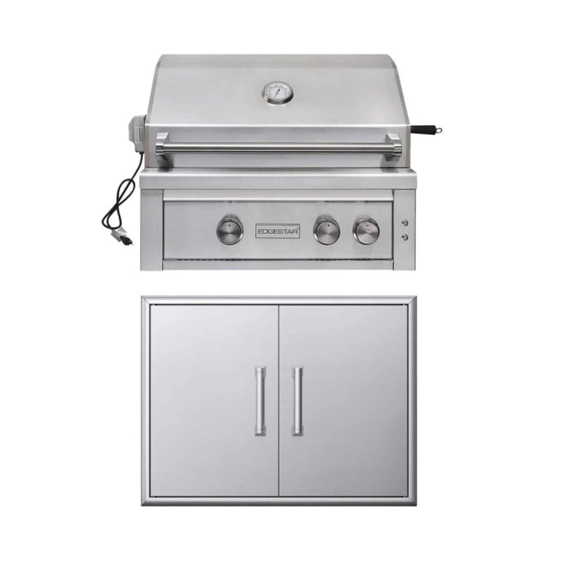 Edgestar 60K BTU 30-Inch Built-In Grill Kit With Insulated Jacket And Double Access Doors [GRL300IBKIT] (SAK82568)