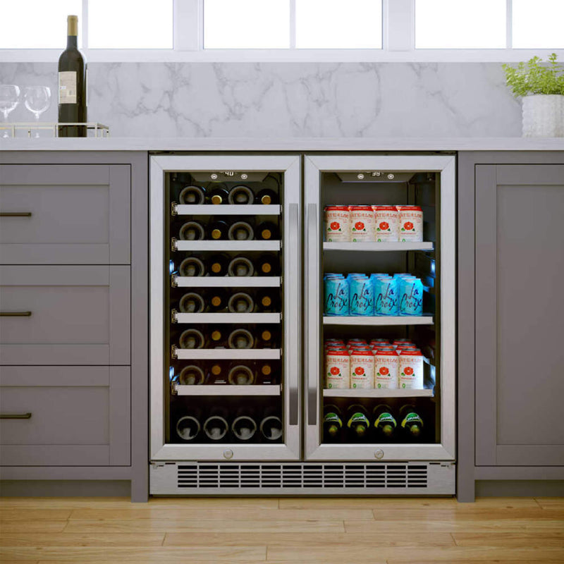 Edgestar 30" Wide 28 Bottle Built In Dual Zone Beverage Center With 86 Can Capacity (SAK35972)