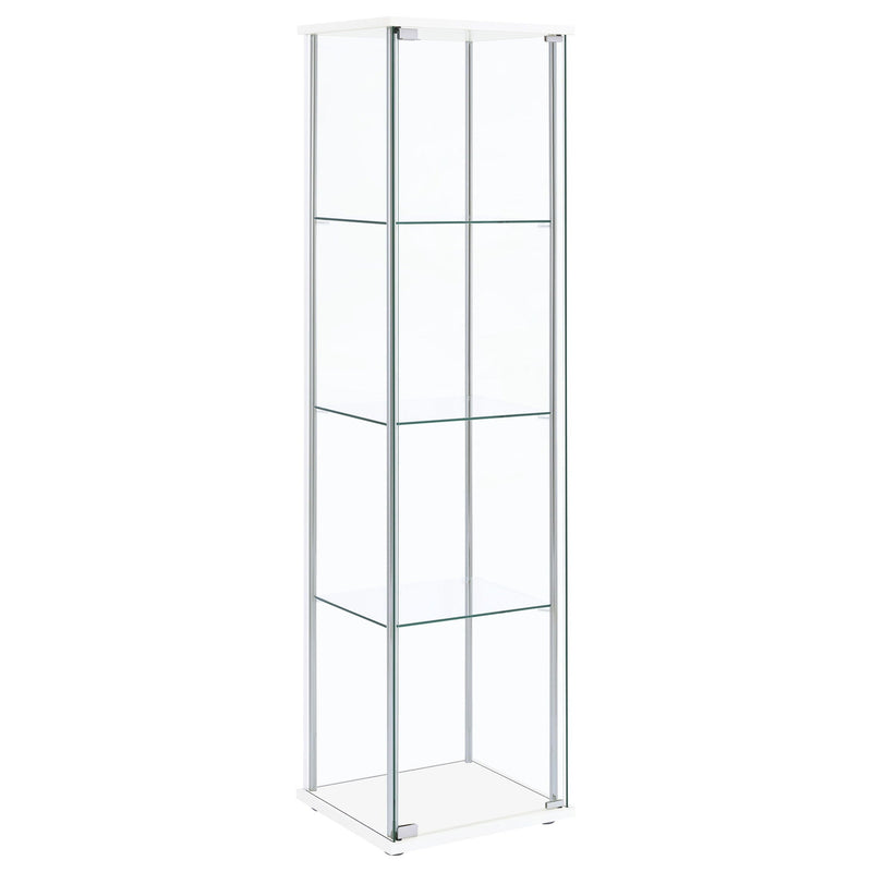 Bellatrix 3-shelf Clear Glass Curio Cabinet White