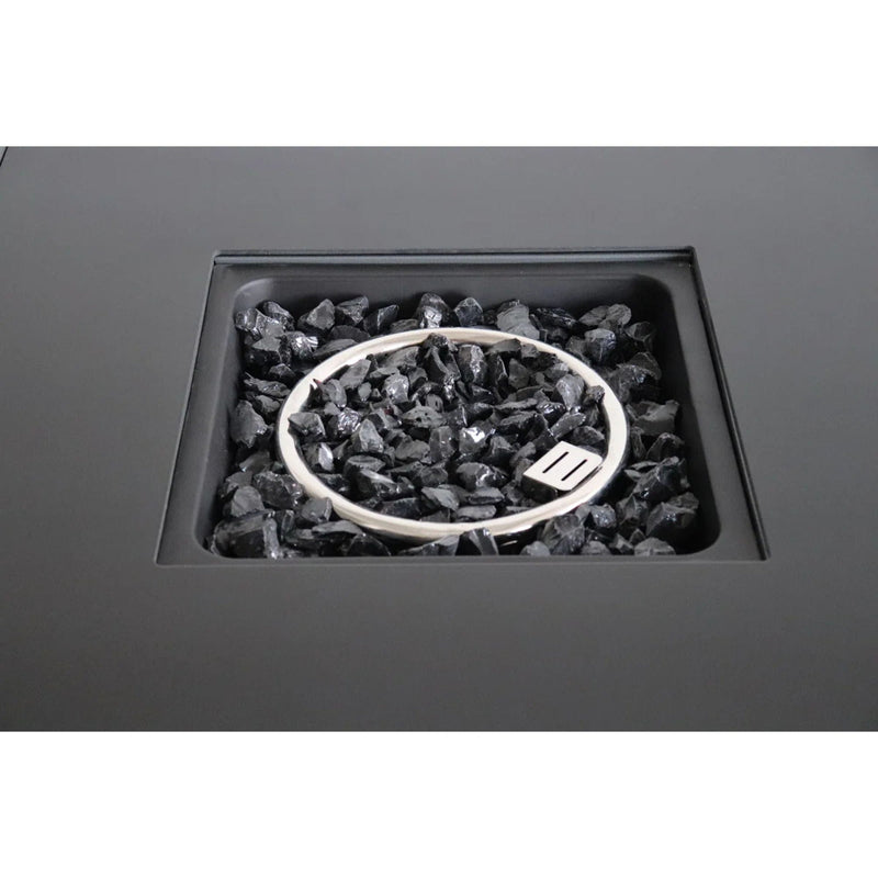 Durable Construction Outdoor Fire Pit Table With Lid - Gray