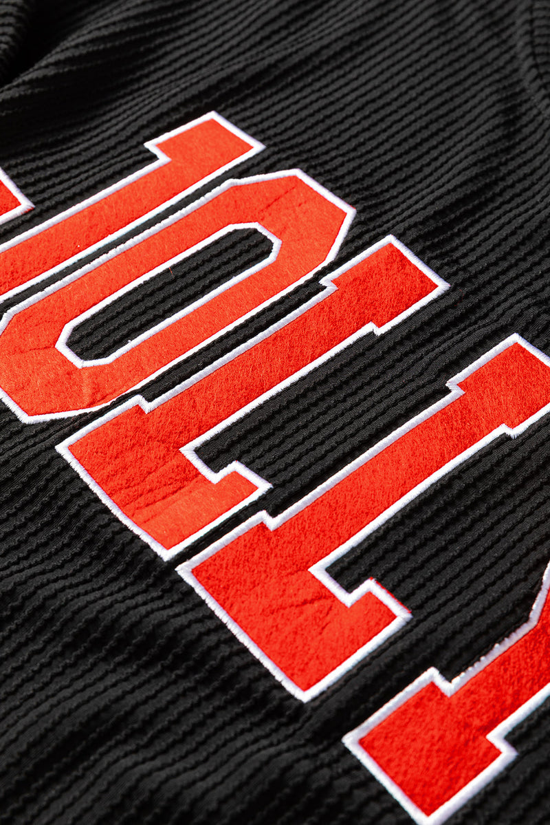 Ava Fiery Jolly Corded Long Sleeve Top