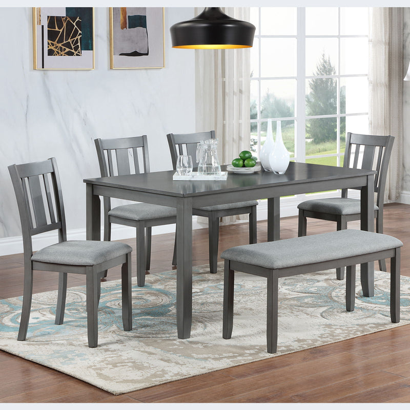 Kitchen Dining Set, Rectangular Dining Table With Upholstered Chairs