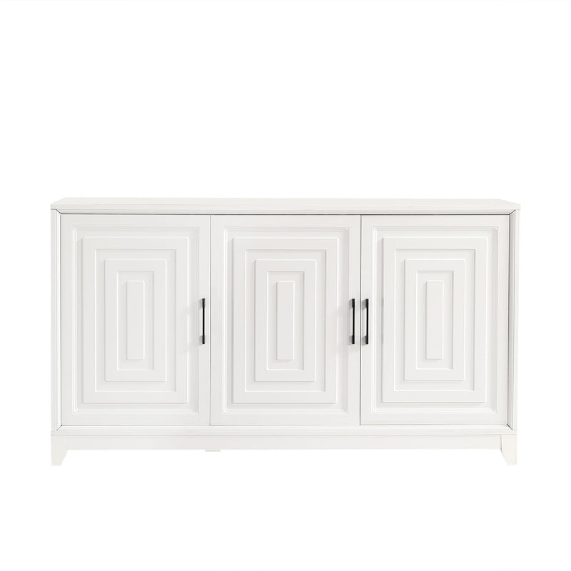 TV Stand For TVs Up To 65", Modern Entertainment Center Media Console Cabinet With 2 Spacious Storage Space, Solid Wood Legs For Living Room