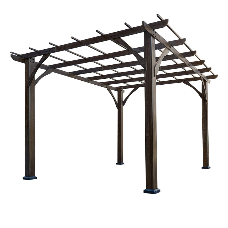 [10X12FT] Alora Premium Outdoor Brown Cedar Wood Pergola For Spacious Patios (SAK45639)