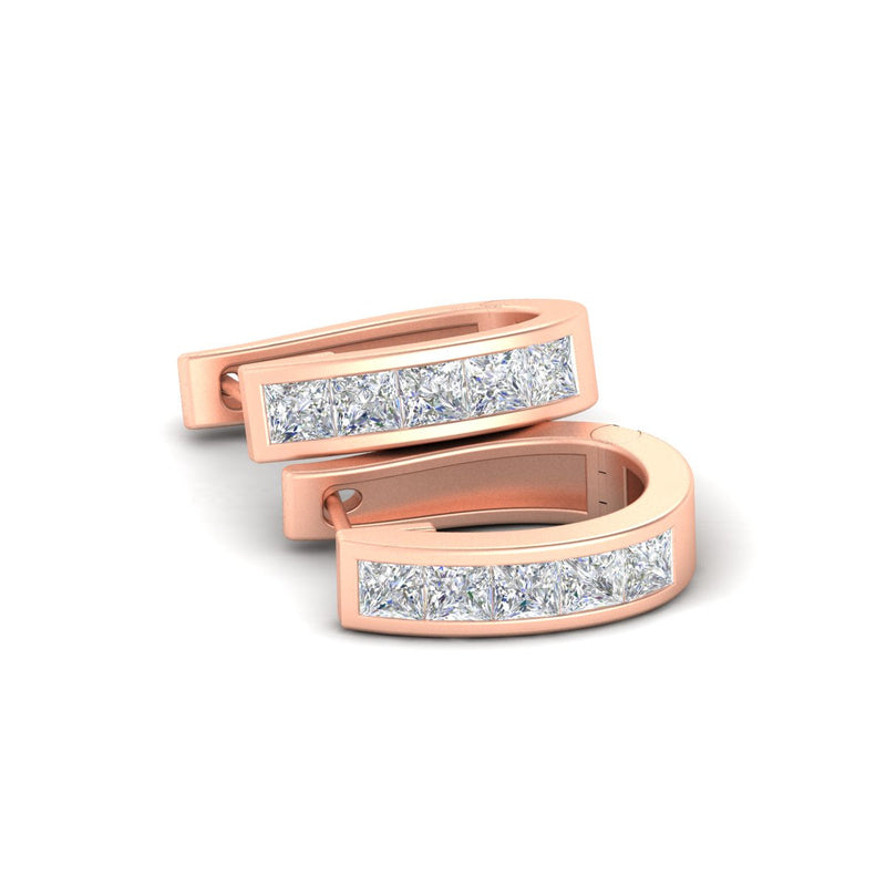 Channel Set Huggie Hoop Earring