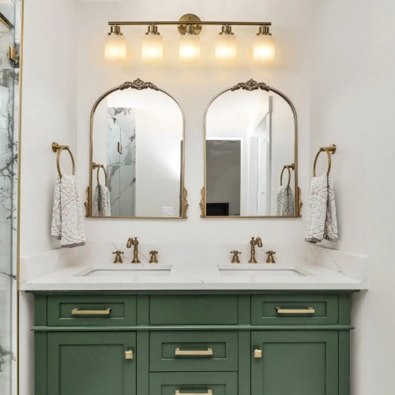 Elegant Vanity Lights for Bathroom in Gold with 5 Lights Fixture