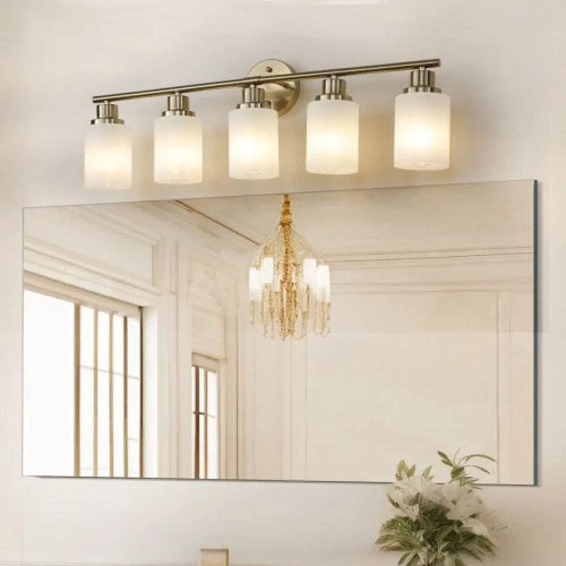 Elegant Vanity Lights for Bathroom in Gold with 5 Lights Fixture