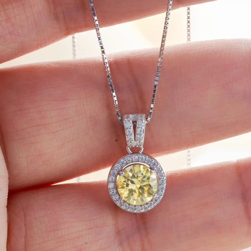 2Ct Moissanite Necklace Earrings Set Sterling Silver 925 Wedding Jewelry