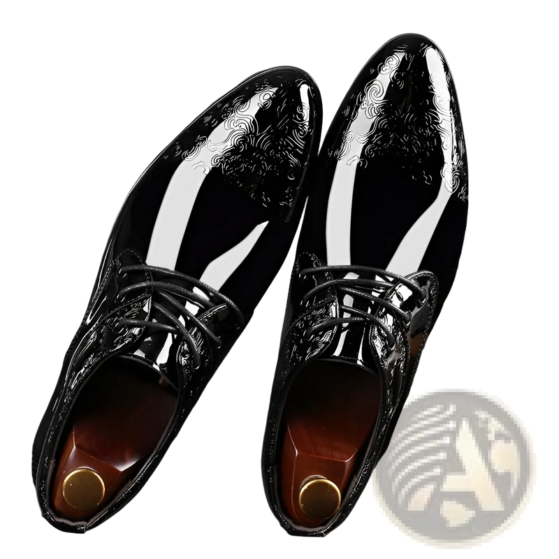 Embossed Patent Leather Men’s Formal Business Shoes