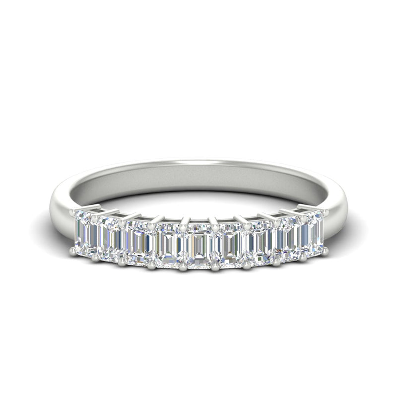 1 Carat Nine Stone Emerald Cut Wedding Band