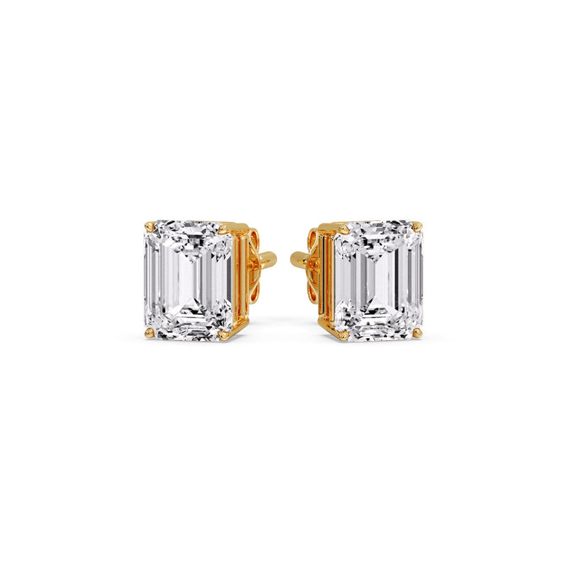 Emerald Cut Diamond Stud Earrings
