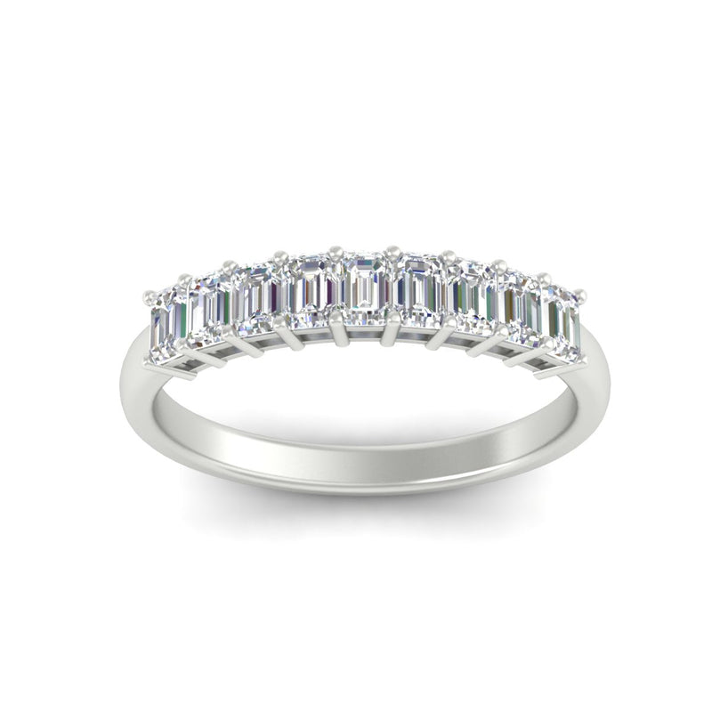 1 Carat Nine Stone Emerald Cut Wedding Band