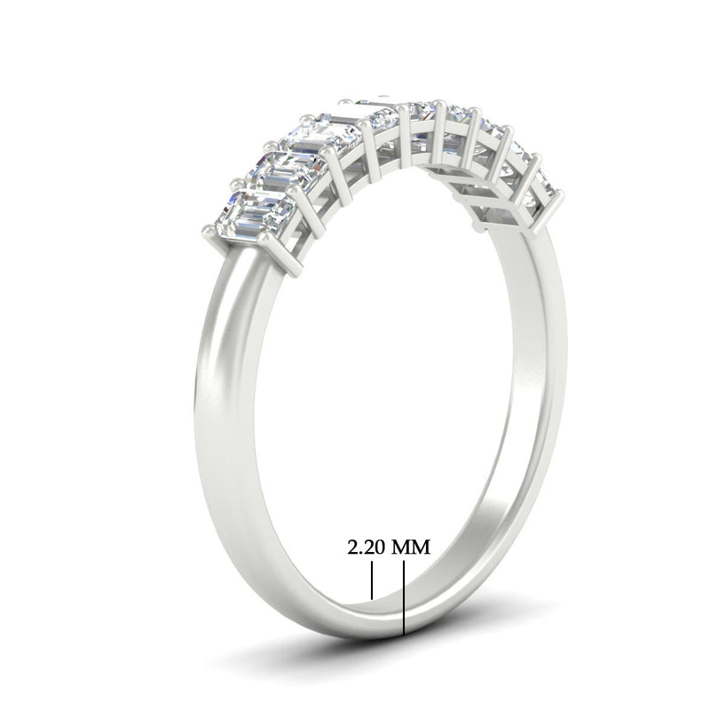1 Carat Nine Stone Emerald Cut Wedding Band