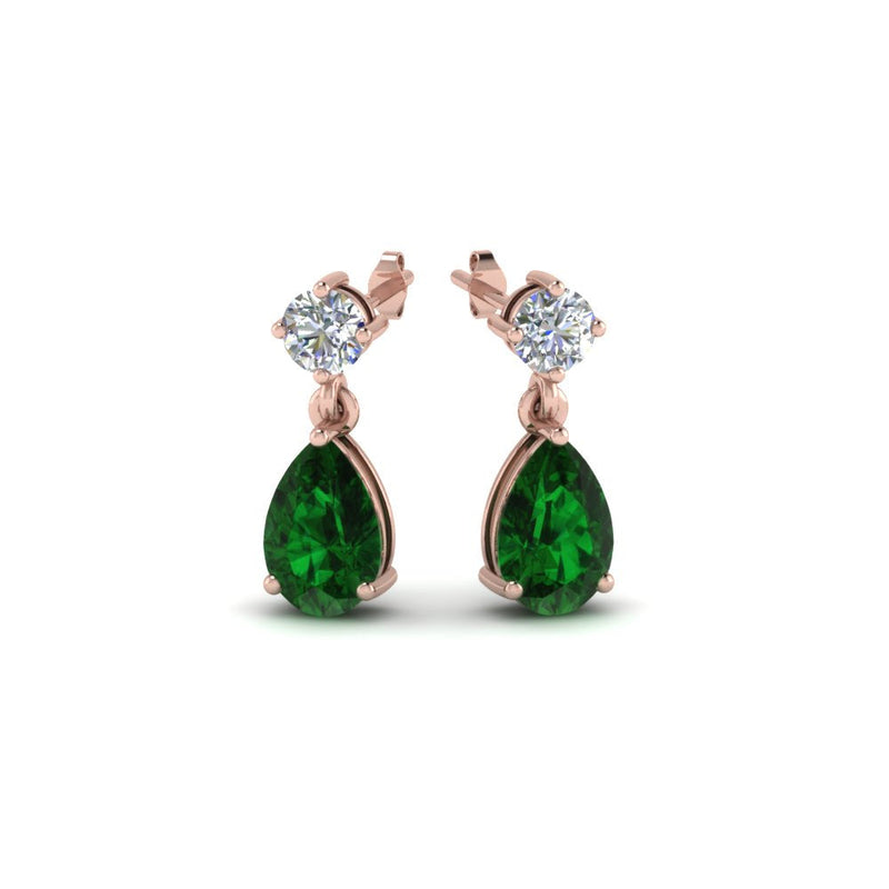 Gemstone Pear Drop Stud Earring