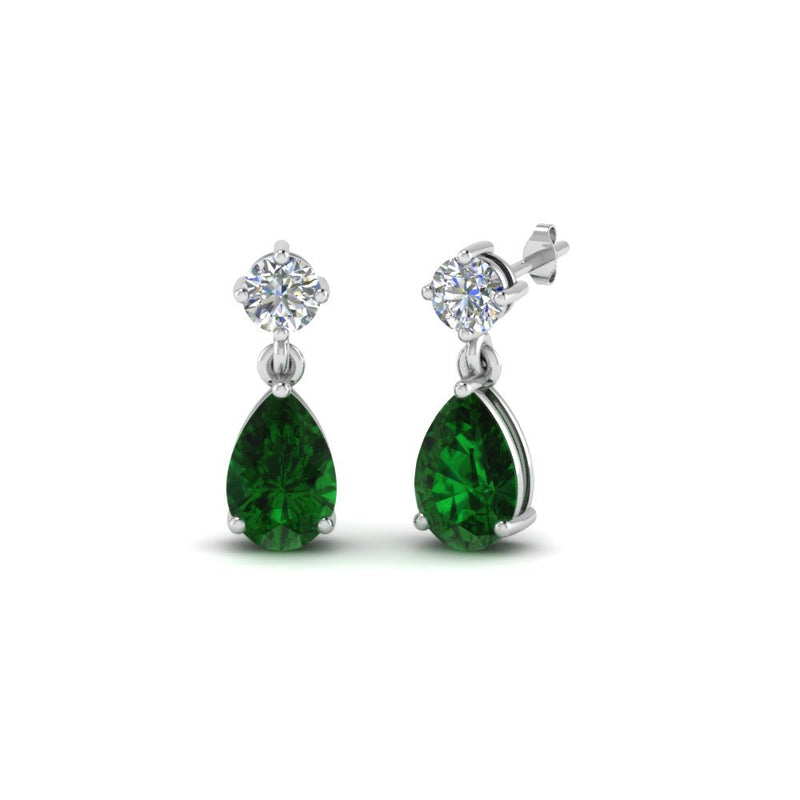 Gemstone Pear Drop Stud Earring