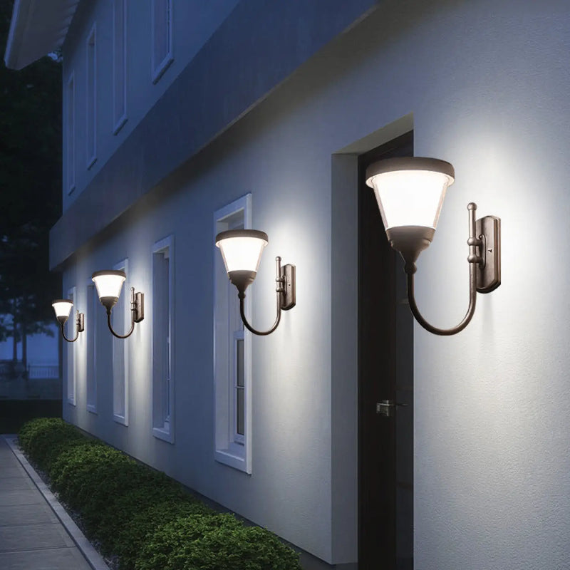 Energy Saving Solar Powered Wall Lights for Outdoor Courtyard Areas