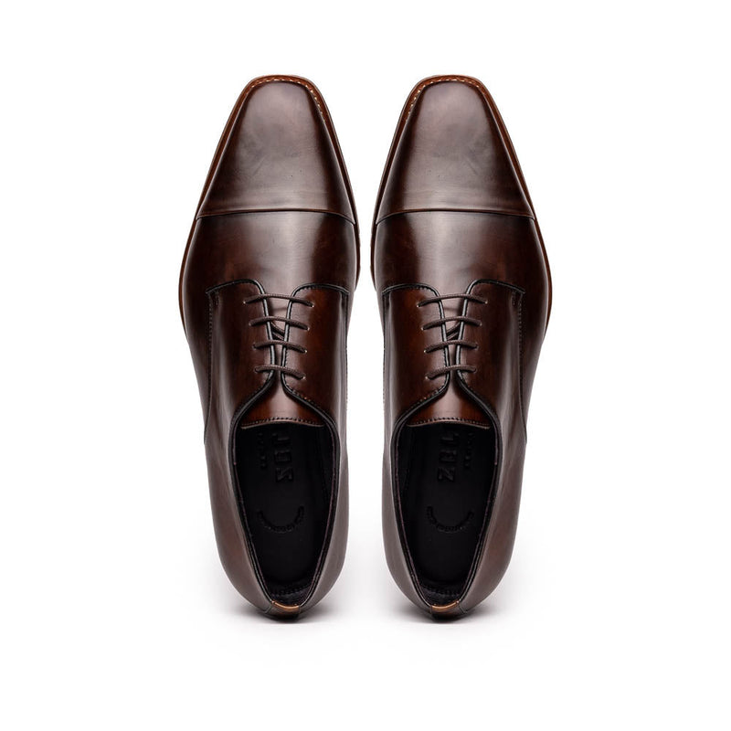 25-550-CST ENZO Italian Calfskin Cap Toe Chestnut