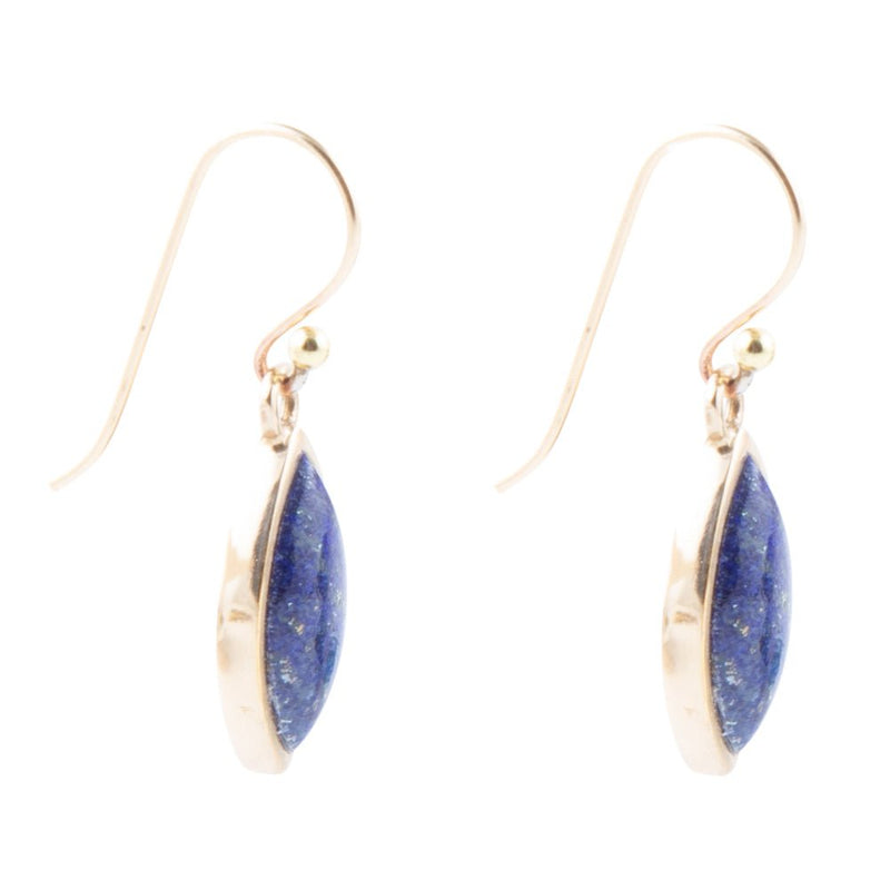 Blue Lapis Golden Drop Earrings