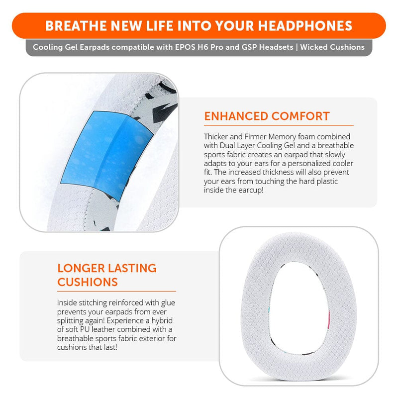 EPOS H6 Pro & GSP Headset Earpads - WC FreeZe Cooling Gel