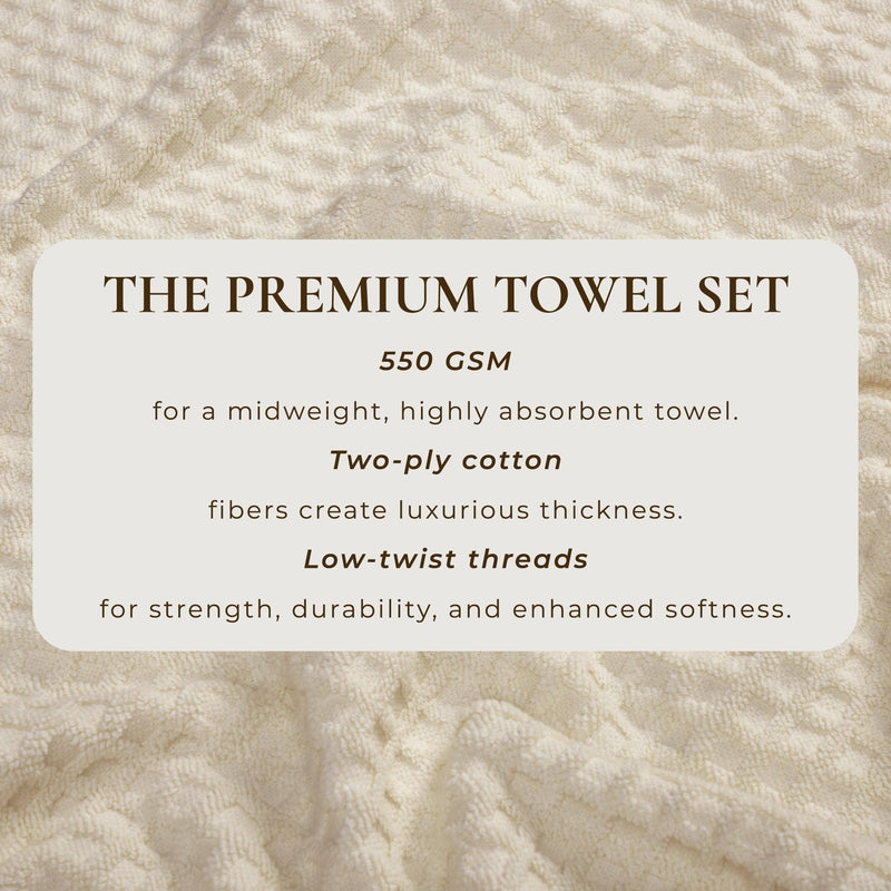 Cotton Diamond Waffle Weave Bath Towel Set - Grayson Collection