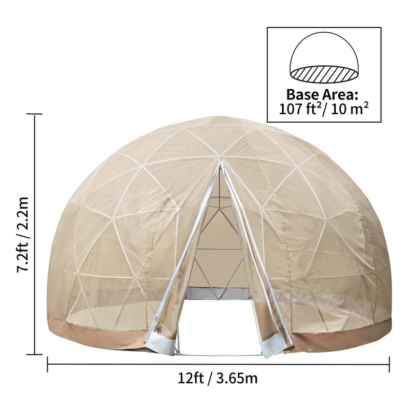 Extra Large 10 Person Outdoor Igloo Garden Greenhouse Dome Tent, 12FT (94316275)