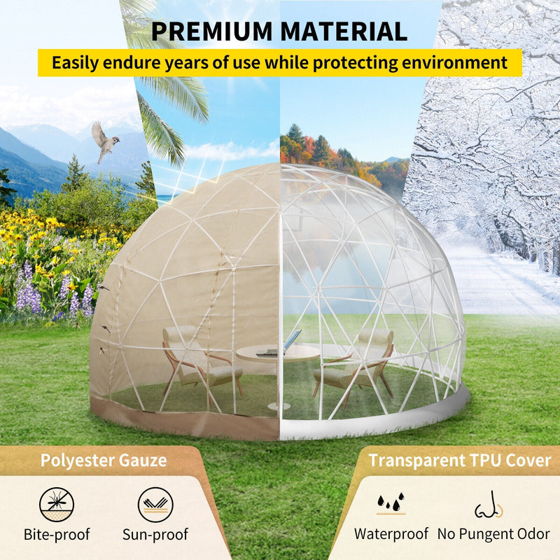 Extra Large 10 Person Outdoor Igloo Garden Greenhouse Dome Tent, 12FT (94316275)