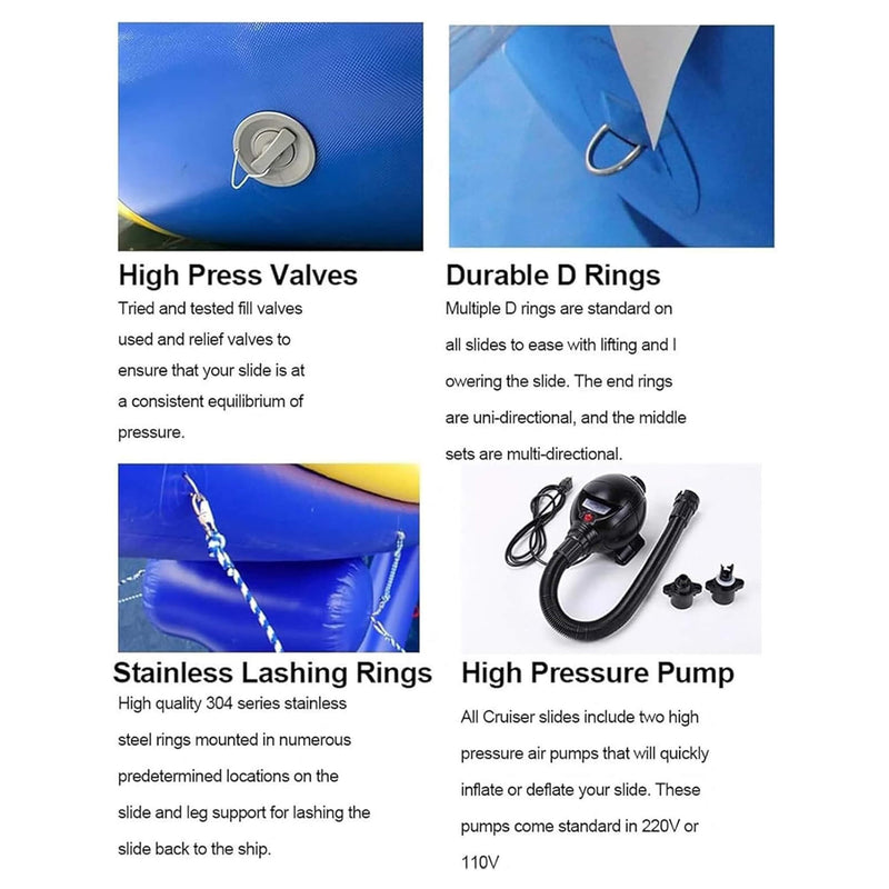 Extra Large Inflatable Heavy-Duty Yacht Water Slide With Air Pump And Protection Net (SAK23694)