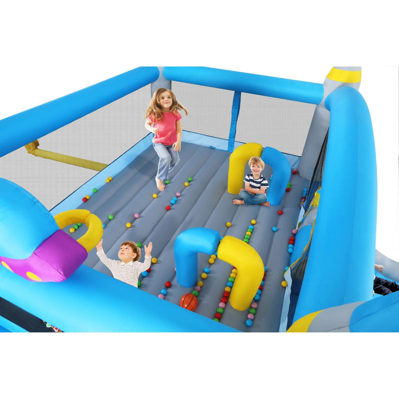 Extra Large Multifunctional Jump 'N Slide Inflatable Bouncer With Blower (SAK81243)