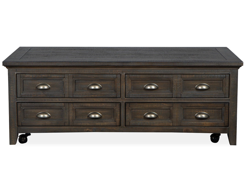 Westley Falls - Lift Top Storage Cocktail Table With Casters - Graphite