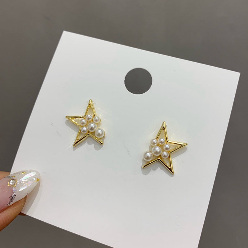 Pearl Star Stud Earrings