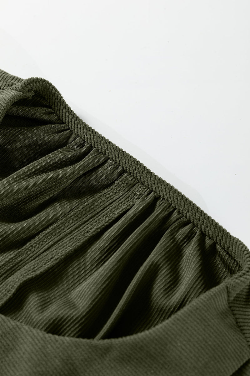 Michelle Pleated Corduroy Mini Dress