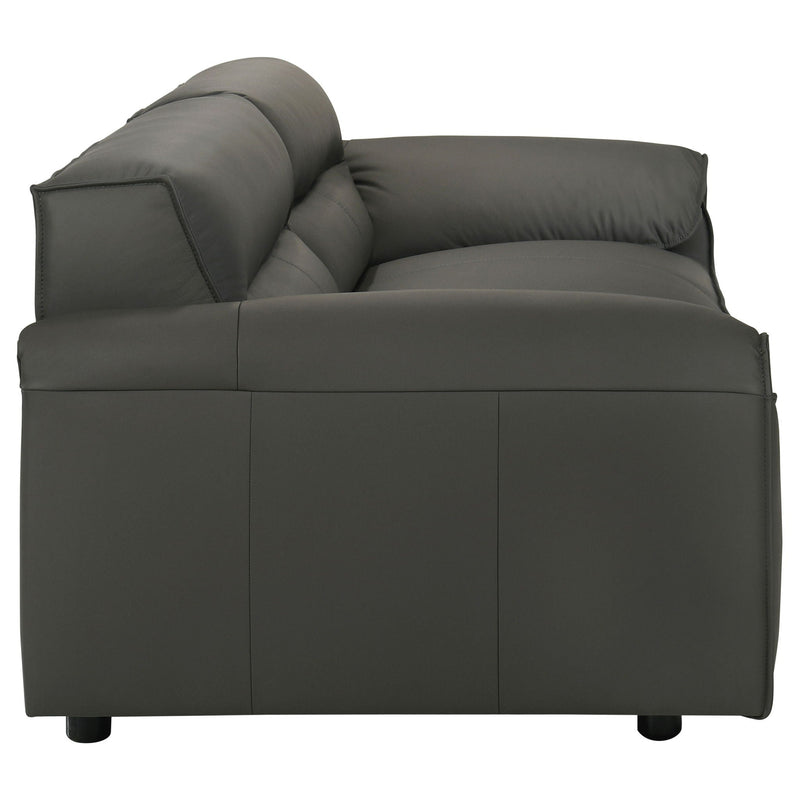 Buxton 2-piece Leather Upholstered Sofa Set Graphite