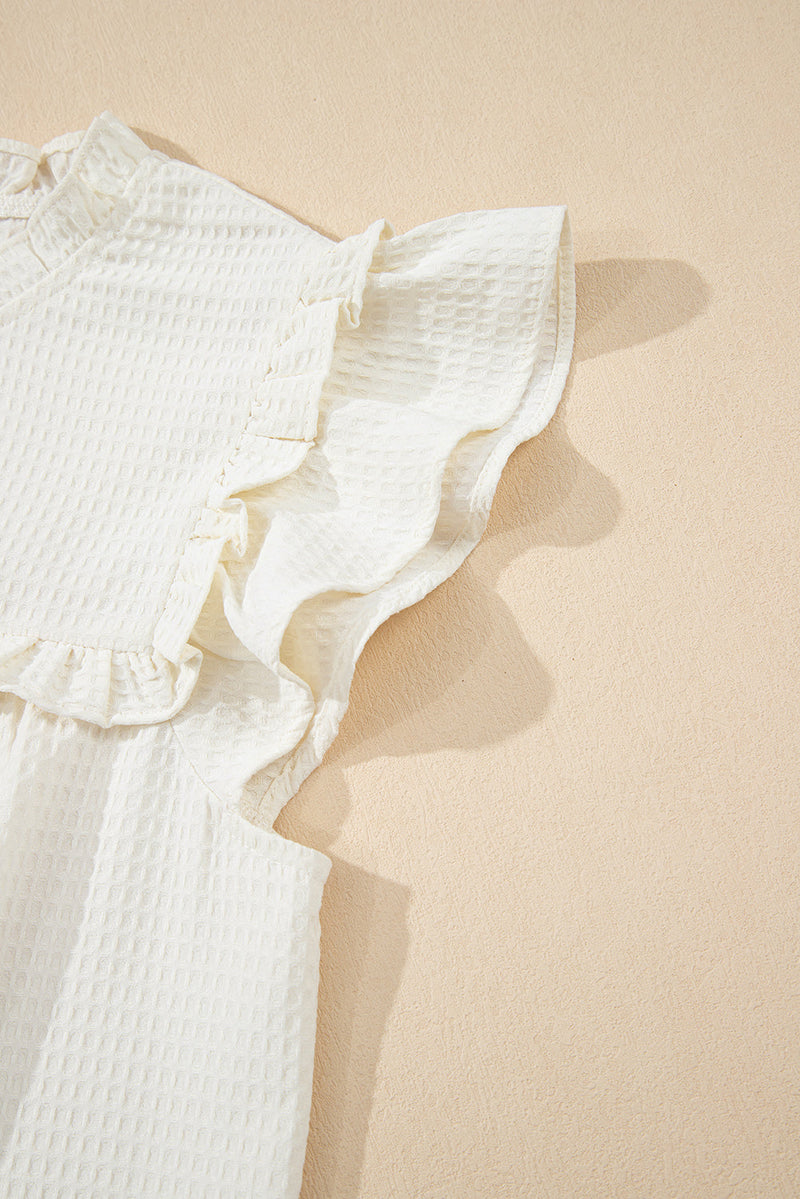 Ava Trim Waffle Knit Blouse