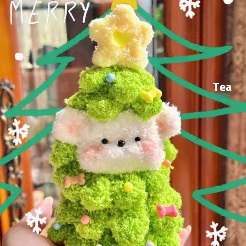 Christmas Tree Coral Fleece Twisted Stick Puppy Gift Diy Material