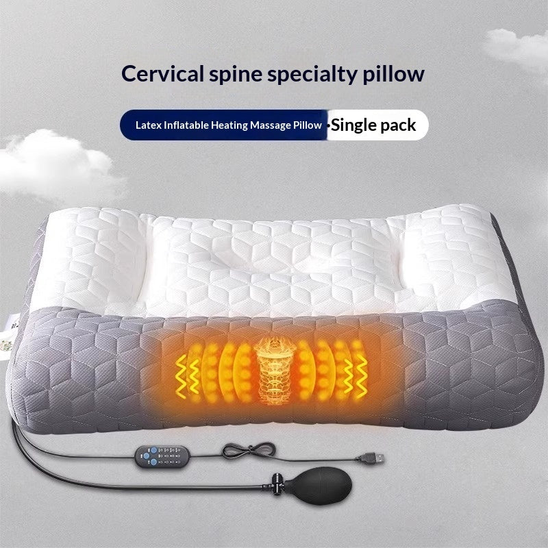 Natural Latex Cervical Pillow – Neck Support with Hot Compress & Inflatable Options