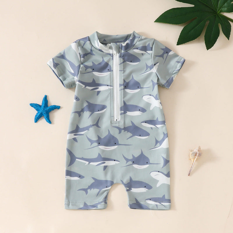Boys' Infant Summer Swimsuit Printed Jumpsuit