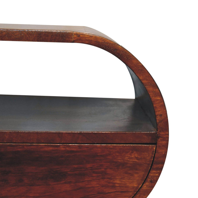 Large Chestnut Circular Bedside