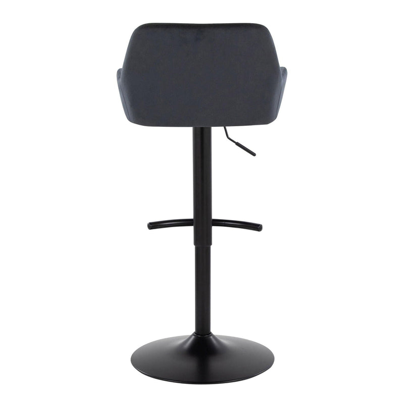 Daniella - Contemporary Adjustable Barstool With Swivel With Rounded T Footrest (Set of 2)