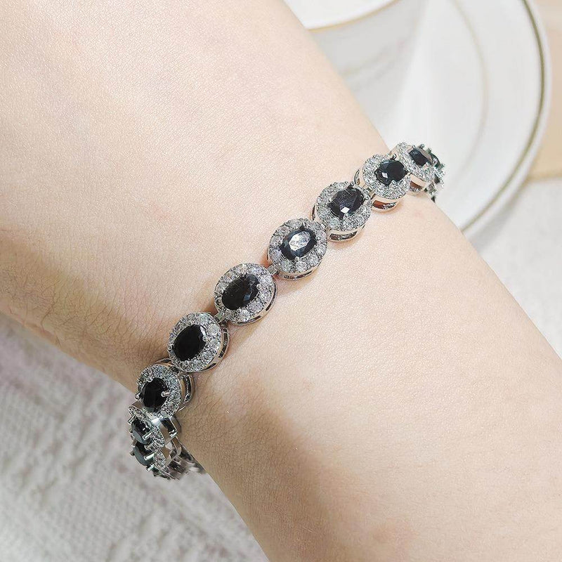 Colorful CZ Halo Tennis Chain Bracelet, Multicolor Gemstone Bridal Jewelry, Unique Pattern Gift for Her, Cubic Zirconia Bridesmaid Bracelet