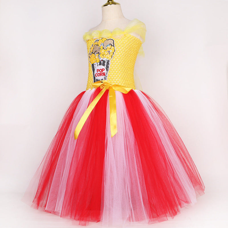Popcorn Girl's Mesh Princess Pettiskirt Long