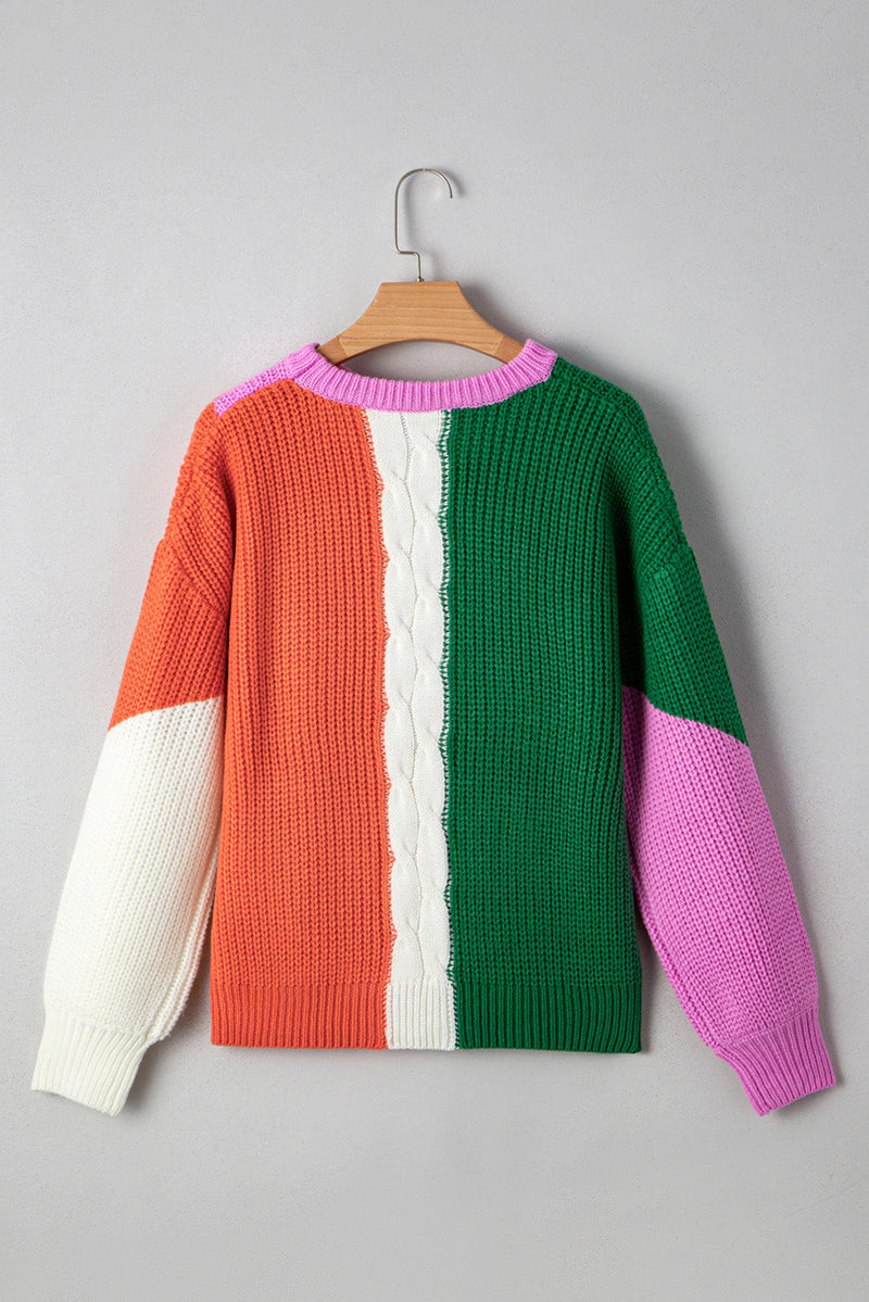 Hailey Textured Knit Drop Shoulder Loose Fit Sweater