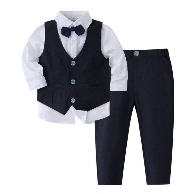 Banquet Party Gentleman Bow Tie Vest Dress Boys' Three-piece Suit