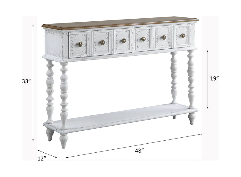 Bence - Console Table - Dark Charcoal & Antique White