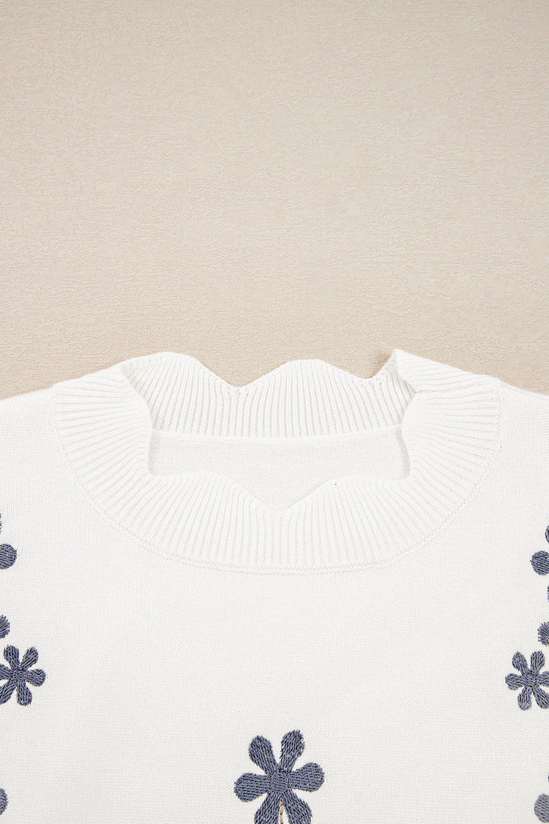 Mia Scallop Hem Cropped Sweater