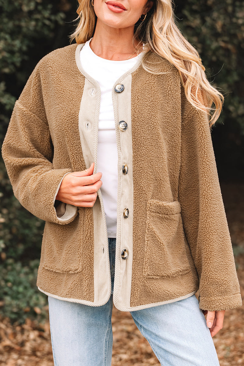 Lilisha Corduroy Edge Patchwork Jacket