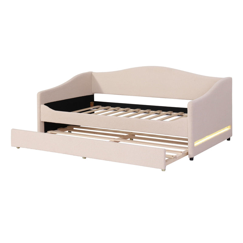 Design Upholstered Daybed With Light And Trundle