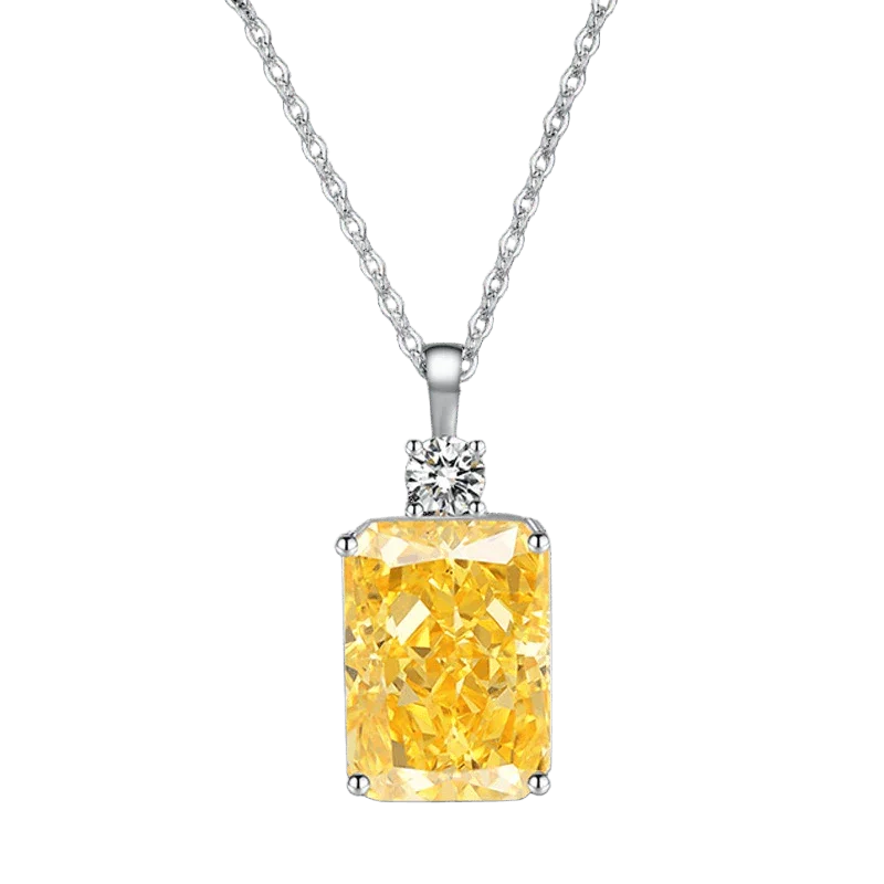 Multicolor Ice Flower Cut CZ Pendant Necklace, 10*14mm 5A Cubic Zirconia, 6 Color Options, Dainty Luxe Pendant