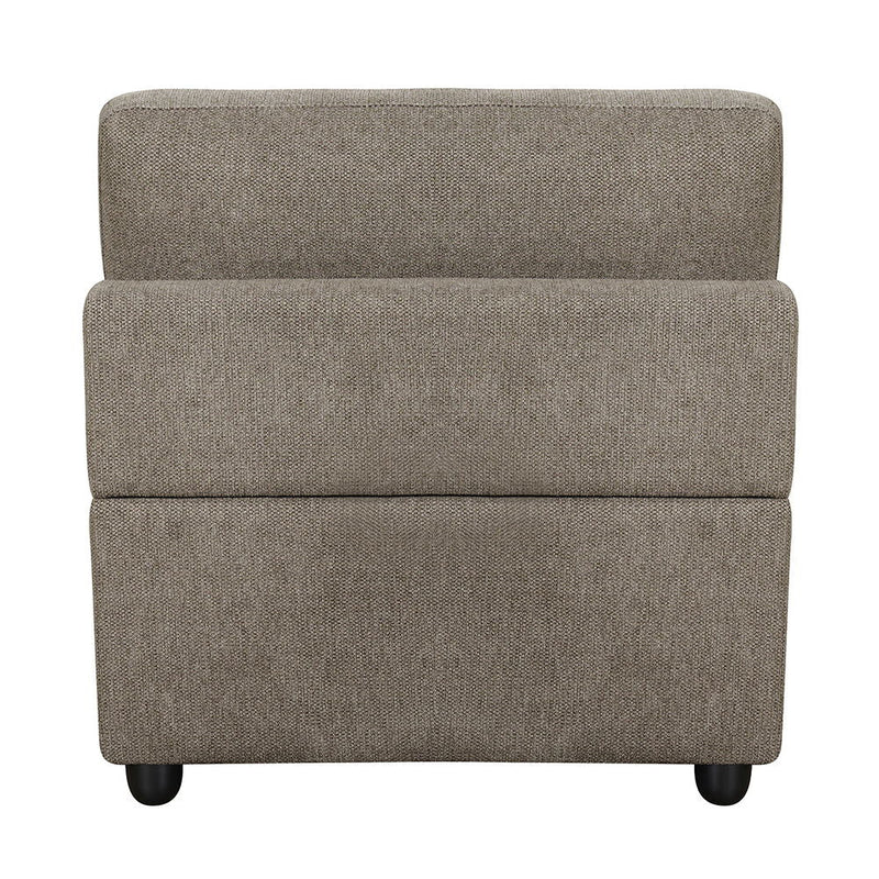 Rylie - Modular Armless Chair With Pillow - Brown Linen