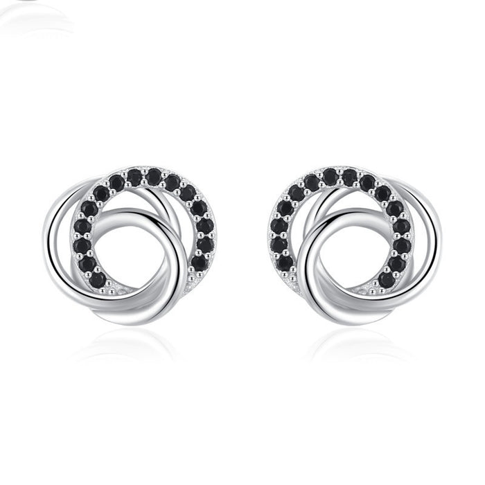 Dignified Hollow Multi-circle Zircon Design Ear